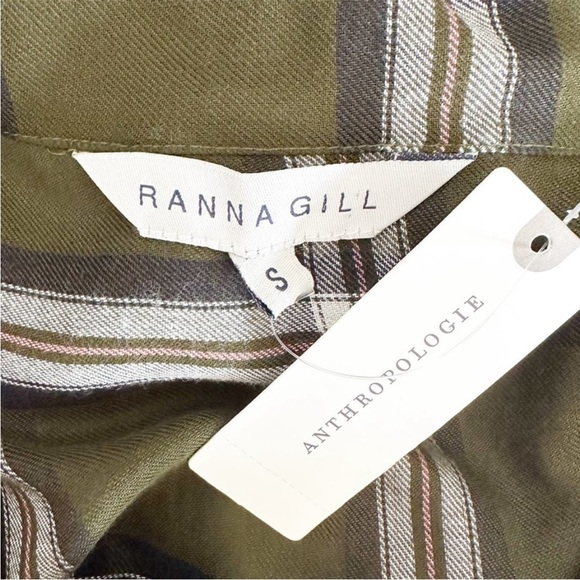 ๐HP๐ Anthropologie Green Plaid Floral Embroidered Boho Mini Dress - Picture 7 of 8